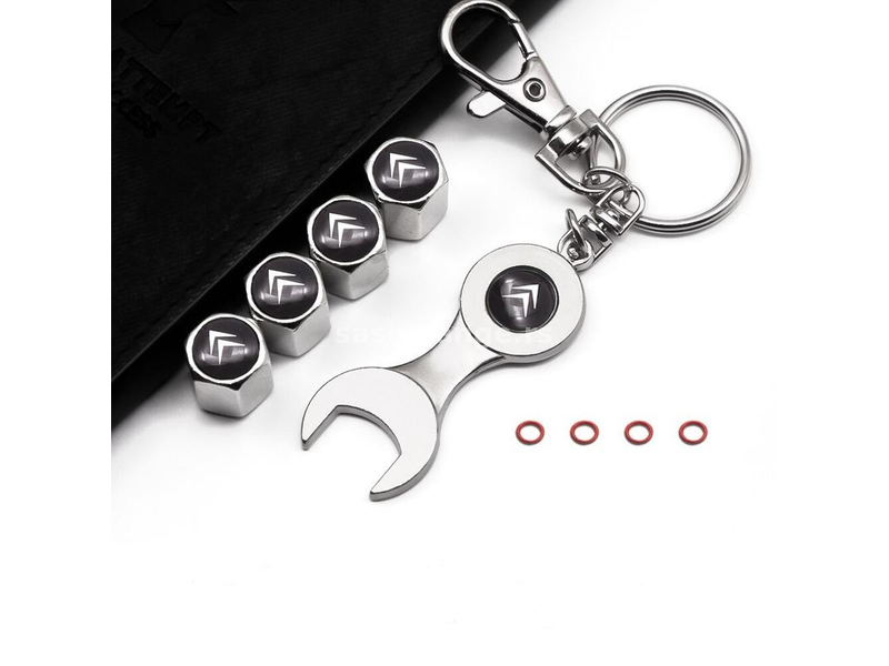 Kapice za ventile Citroen 4 komada + privezak za ključeve