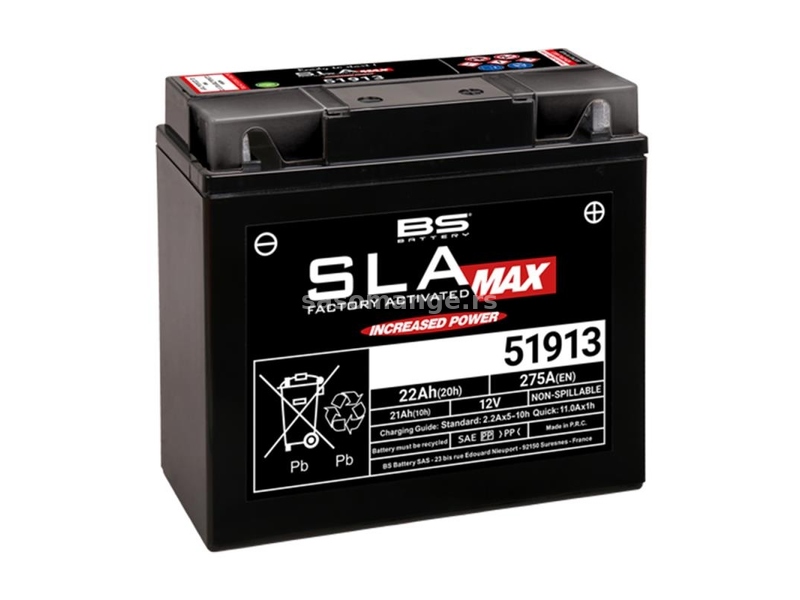 Akumulator BS 12V 20Ah gel SLA Max 51913 desni plus (181x76x167) 275A AK25