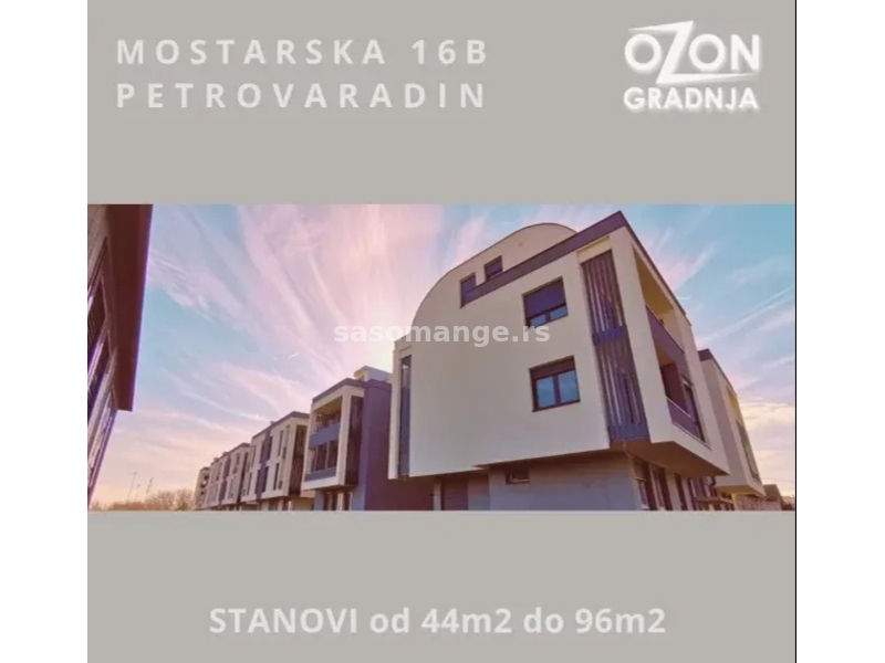 *USKORO USELJIVO* Prodaja od INVESTITORA _ DVOSOBAN stan 44m2, 2.sprat _Petrovaradin-ul Mostarska 16