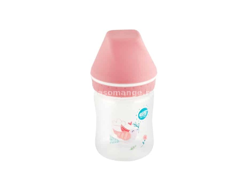 ELFI Plastična flašica sa širokim otvorom USPAVANA ŠUMA, 125 ml Ptičica - Roze
