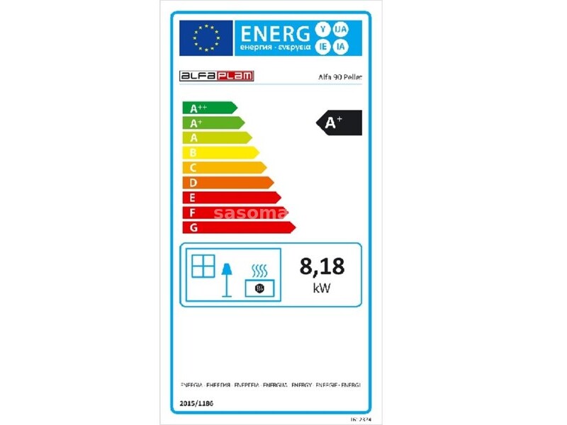 ALFA PLAM Šporet 90 PELET 3 Bela Pelet