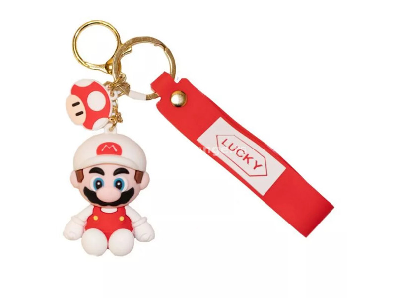 Super Mario - Sitting Mario (White) Keychain