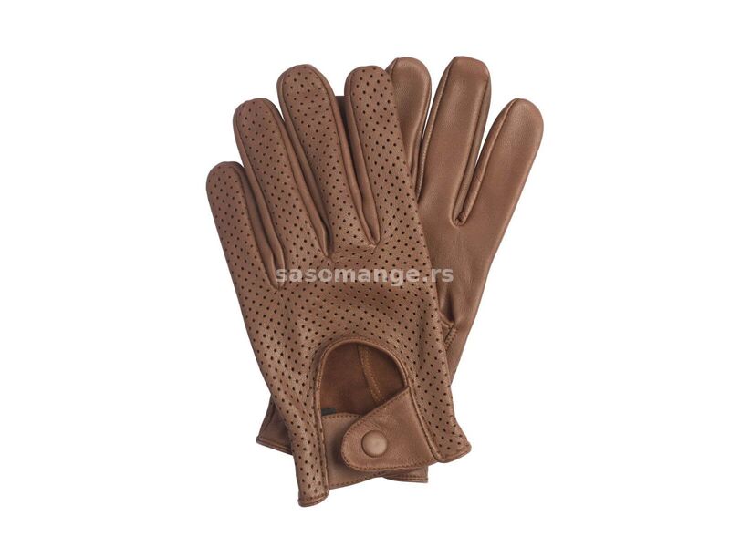 SW Kožne rukavice za vožnju svetlo braon sa rupicama veličina s