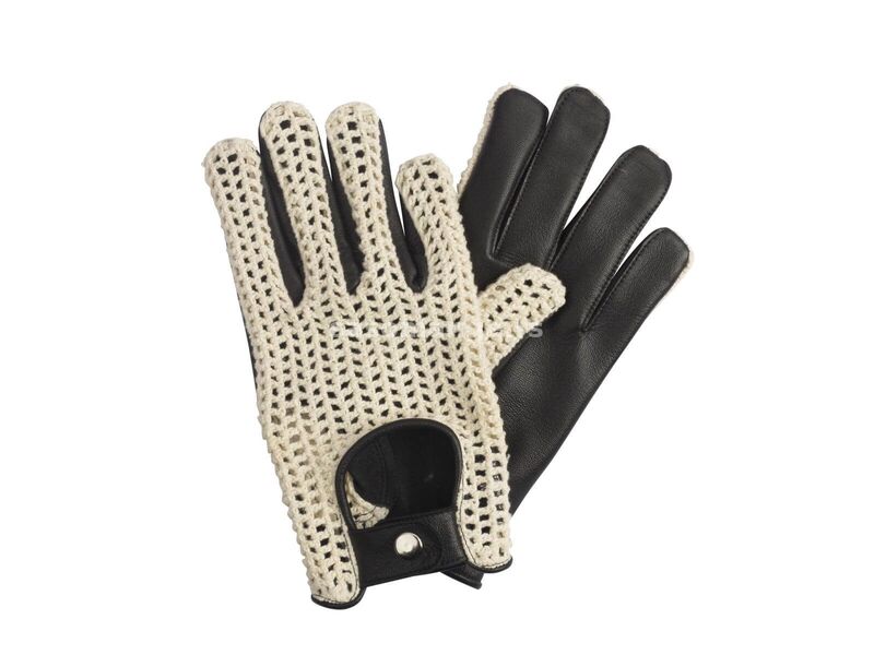 SW Kožne rukavice za vožnju crno bele veličina s