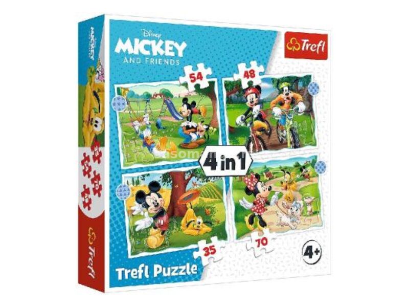TREFL Puzzle Disney Mikijev jedan dan sa prijateljima - 4u1 (35/ 48/ 54/ 70 delova)