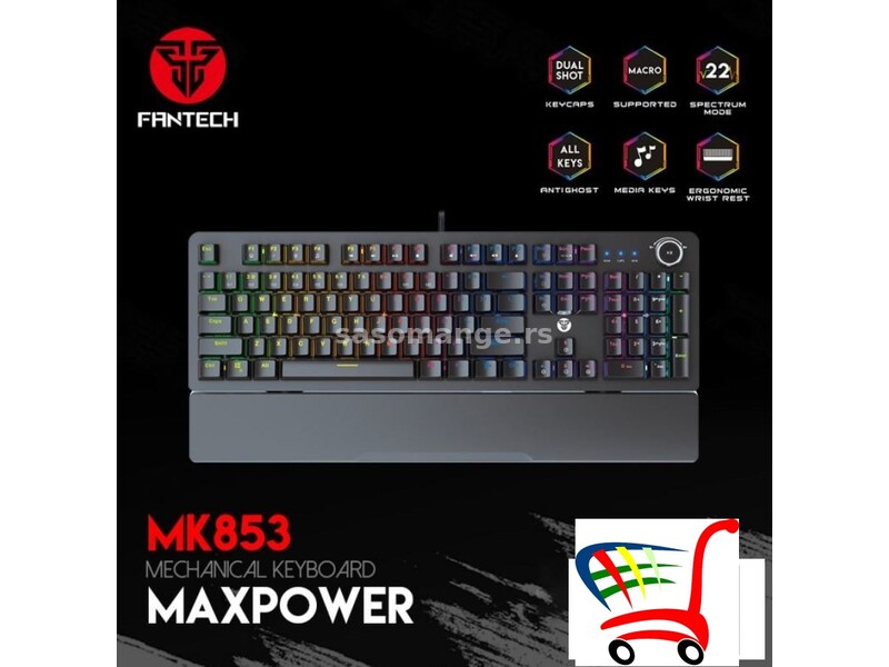 Tastatura Mehanicka Gaming Fantech MK853 RGB Maxpower crna - Tastatura Mehanicka Gaming Fantech M...
