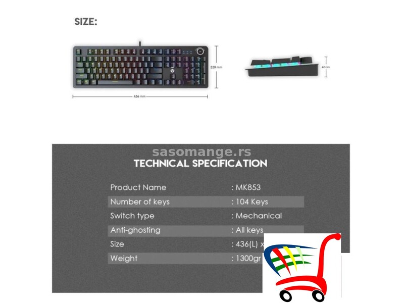 Tastatura Mehanicka Gaming Fantech MK853 RGB Maxpower crna - Tastatura Mehanicka Gaming Fantech M...