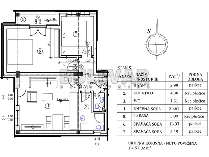 Stan u novogradnji, 58m2 preko puta hotela Tami Residence