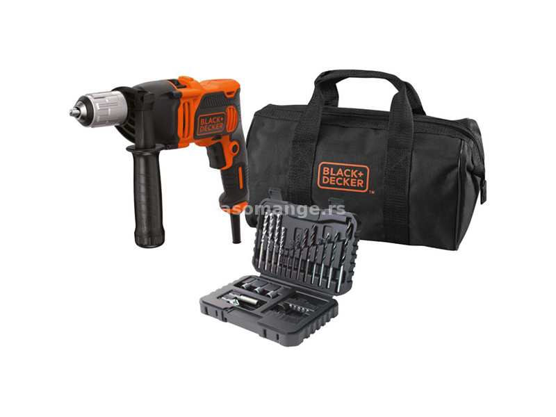 Udarna bušilica + 32-delni set alata Black+Decker BEH850SA32