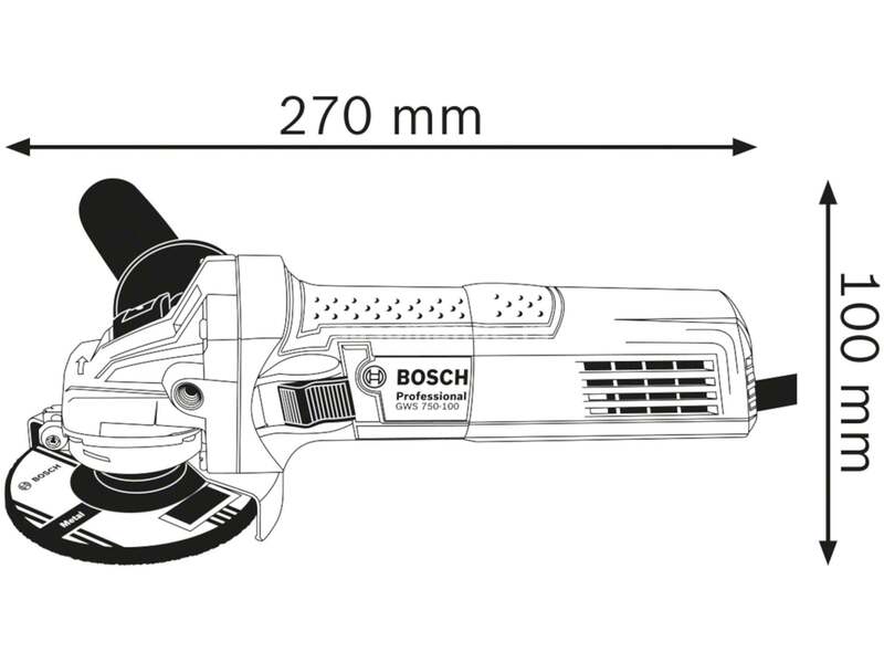 Ugaona brusilica mala Bosch GWS 750-125; 750W; 125mm + ploča za grubu obradu (060139400B)