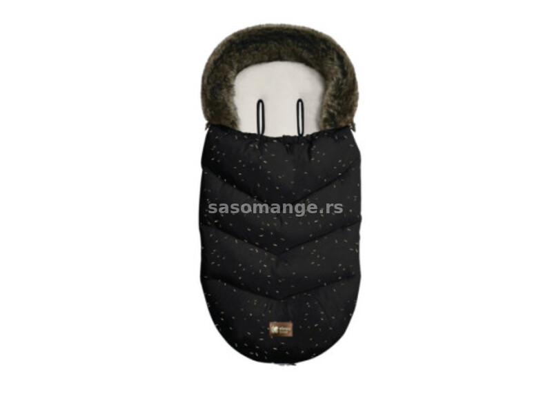 Zimska navlaka za kolica Luxury Fur Confetti crna