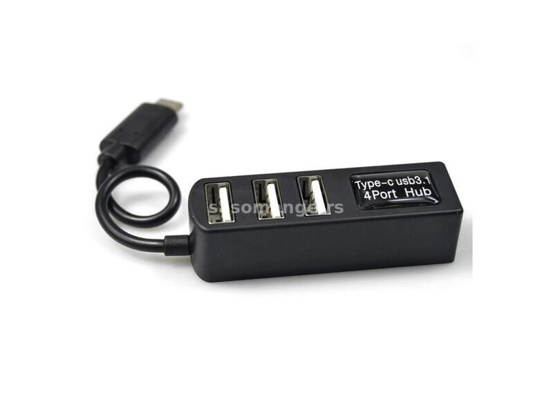 USB 3.1 Type C HUB 4 porta (P-3101) crni