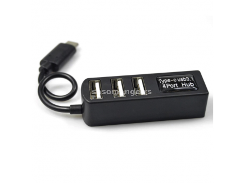 USB 3.1 Type C HUB 4 porta (P-3101) crni