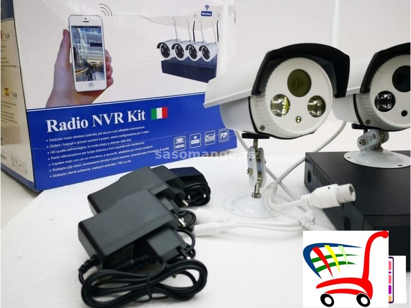 Video nadzor 4 kamere + NVR Bezicni WIFI IP SET FULL HD - Video nadzor 4 kamere + NVR Bezicni WIF...