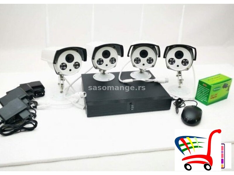 Video nadzor 4 kamere + NVR Bezicni WIFI IP SET FULL HD - Video nadzor 4 kamere + NVR Bezicni WIF...