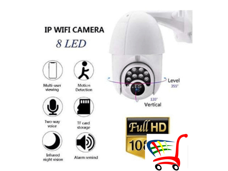WiFi/IP/PTZ/360/1080P/ Spoljna Kamera Vodootporna Dve Antene - WiFi/IP/PTZ/360/1080P/ Spoljna Kam...