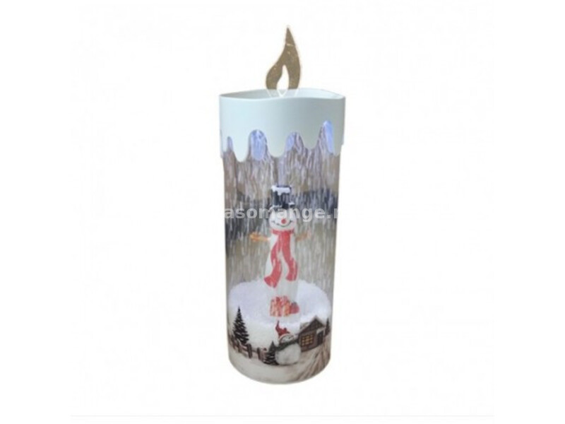 Winter, novogodišnja dekoracija, sveća, sneško belić, 53cm ( 740439 )