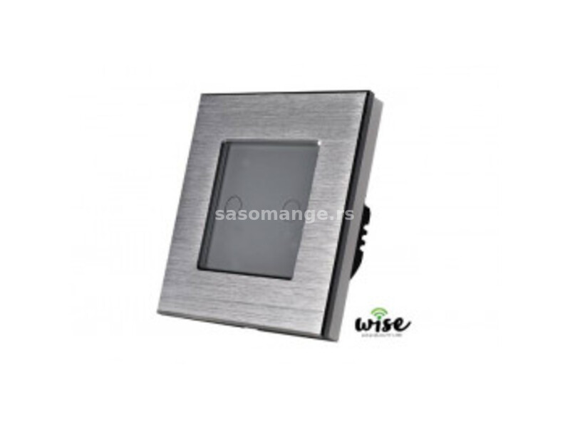 Wifi pametni prekidač, aluminijumski panel srebrni - 2 tastera WP0041