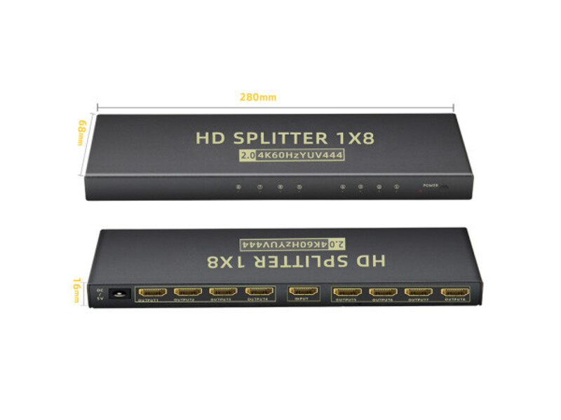 XWave HDMI 2.0 spliter 1x in - 8x out 8K Activ ( HDMI 2.0 spliter 1x in - 8x out 8K Activ )