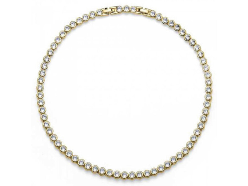 Ženska oliver weber tennis gold crystal ogrlica sa swarovski belim kristalima ( 11910g )