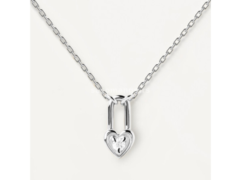 Ženska pd paola heart padlock srebrna ogrlica ( co02-510-u )