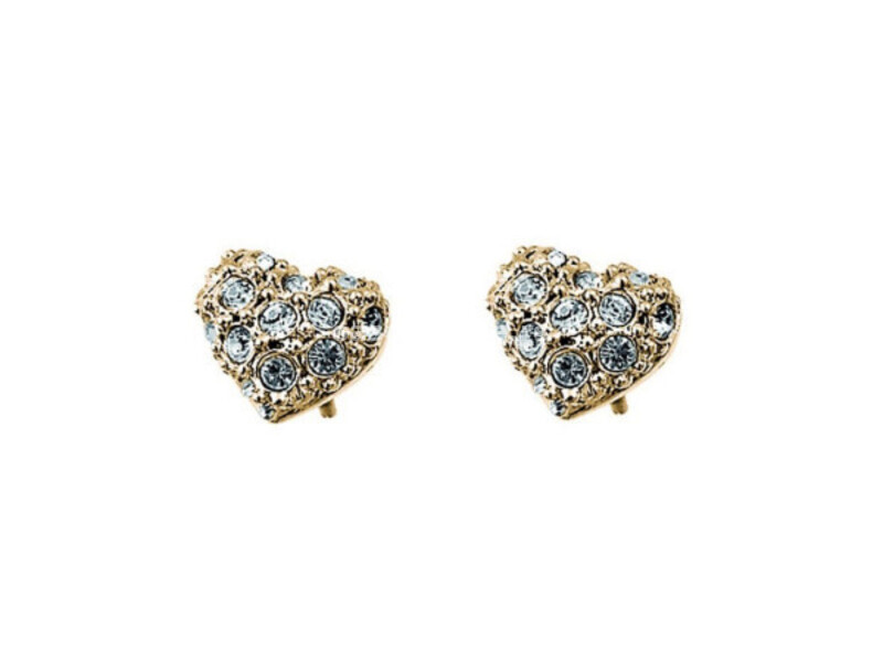 Ženske oliver weber full heart gold mindjuše sa swarovski belim kristalima ( 22091g )