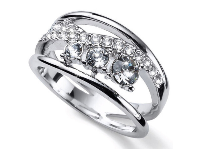 Ženski oliver weber drive crystal prsten sa swarovski belim kristalima l ( 41159rl )