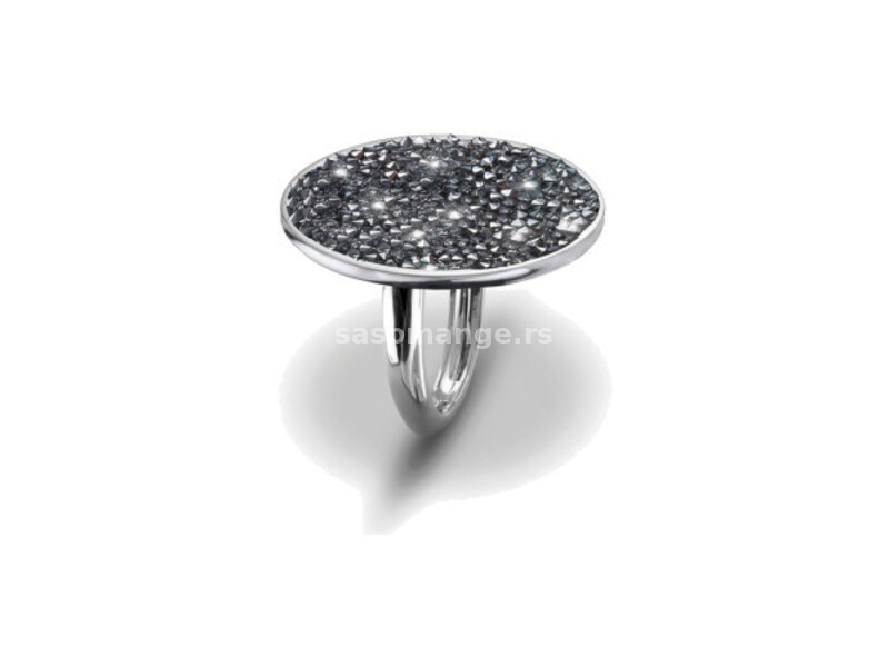 Ženski oliver weber extase chrome prsten sa swarovski sivim kristalom l ( 41145l.sil )