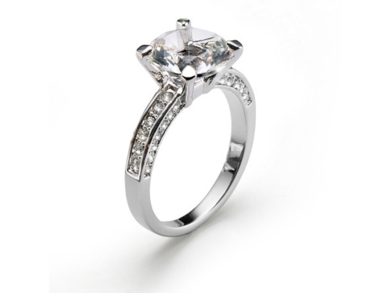 Ženski oliver weber princess crystal prsten sa swarovski belim kristalom s ( 41064s.001 )