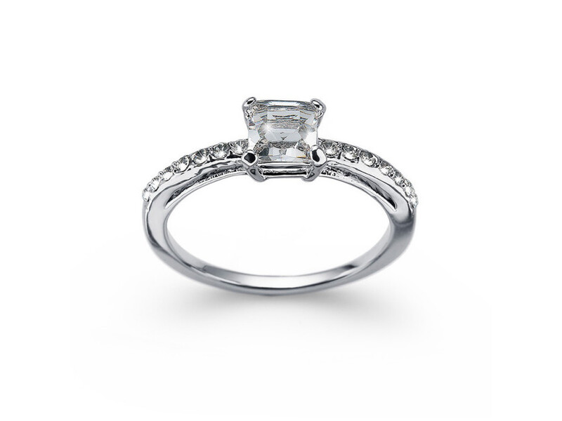 Ženski oliver weber private crystal prsten sa swarovski belim kristalom xl 62 mm ( 41134xl )