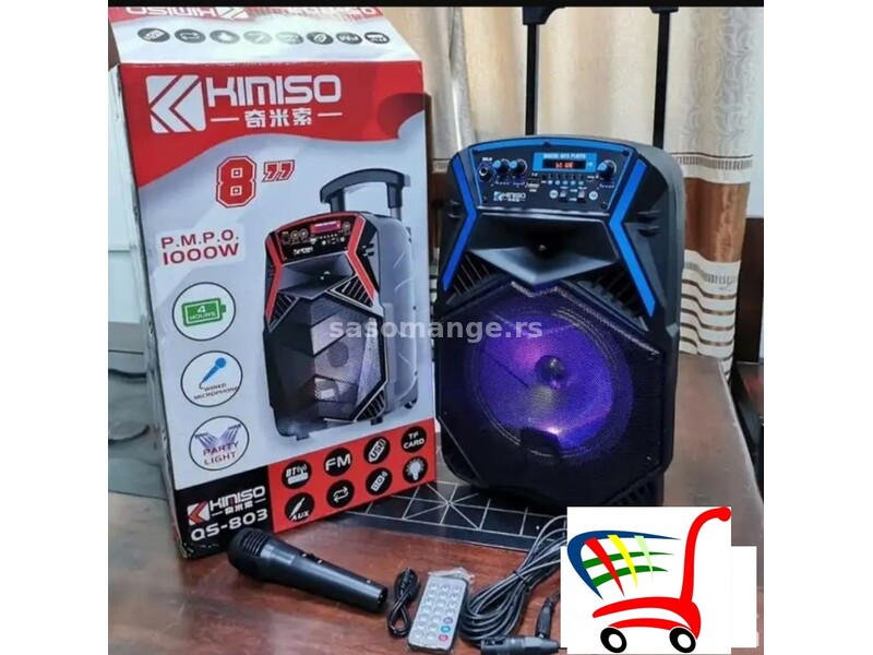 Zvučnik Bluetooth karaoke sa mikrofonom Kimiso QS-834 - Zvučnik Bluetooth karaoke sa mikrofonom K...